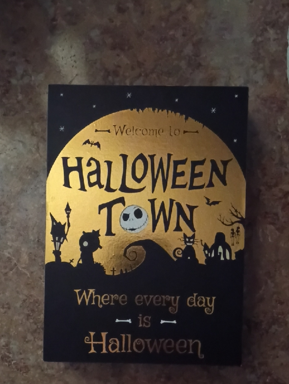 Disney Halloween Town Gold and Black Wall Art